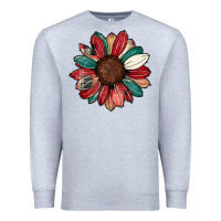 Heather Grey Christmas sunflower Premium Sweatshirt - CowhideDigitalArt