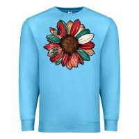 Ocean Blue Christmas sunflower Premium Sweatshirt - CowhideDigitalArt