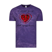 Cloud Purple I love you with all my heart Vintage Tee - Bettercallsaul