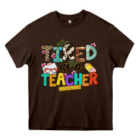 Chocolate Brown tired as a teacher Heavy Core Tee - NancyCooperArtShop