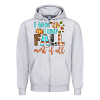Heather Grey i think i love fall most of all Zipper Hoodie - BundleAndBundleShop