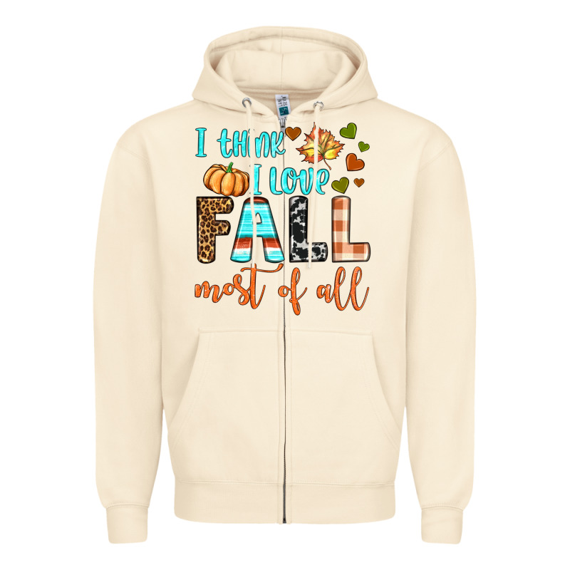 I Think I Love Fall Most Of All Zipper Hoodie by BundleAndBundleShop | Teevron