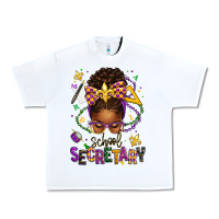 White mardi gras school secretary afro messy bun Urban Heavy Tee - texasbilliewilder