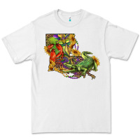 White louisiana map with mardi gras crocodile Premium Tee - RanaPortraitStore