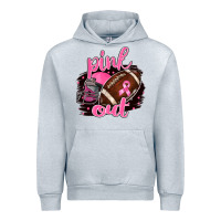 Heather Grey Pink Out Football Urban Hoodie - BarkalooDesign
