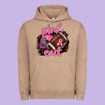 Pink Out Football Urban Hoodie Designed By Barkaloodesign