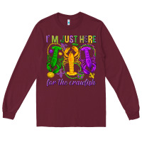 Burgundy I'm just here for the Crawfish Long Sleeve Tee - HowdyJamesFarm