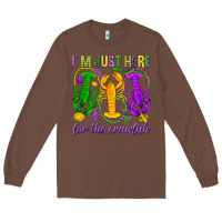 Chestnut I'm just here for the Crawfish Long Sleeve Tee - HowdyJamesFarm