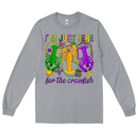 Heather Grey I'm just here for the Crawfish Long Sleeve Tee - HowdyJamesFarm