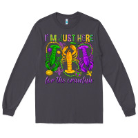 Smoke I'm just here for the Crawfish Long Sleeve Tee - HowdyJamesFarm