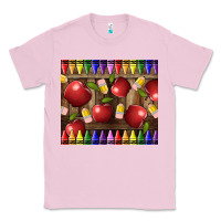 Bubblegum Pink Crayons And Apples Classic Tee - LillyAllenDesigns