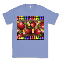 Colony Blue Crayons And Apples Classic Tee - LillyAllenDesigns
