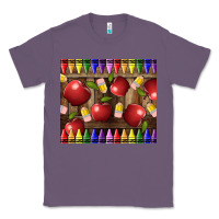 Lavender Crayons And Apples Classic Tee - LillyAllenDesigns