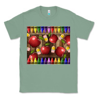 Sage Crayons And Apples Classic Tee - LillyAllenDesigns