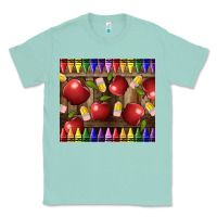 Seafoam Crayons And Apples Classic Tee - LillyAllenDesigns