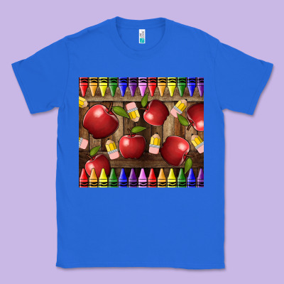 Crayons And Apples Classic Tee Designed By Lillyallendesigns
