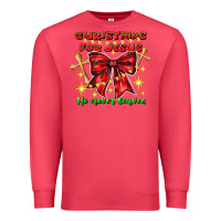Cardinal festive christmas message with crosses Premium Sweatshirt - CowhideDigitalArt