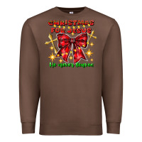 Chestnut festive christmas message with crosses Premium Sweatshirt - CowhideDigitalArt