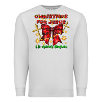 Dove Grey festive christmas message with crosses Premium Sweatshirt - CowhideDigitalArt