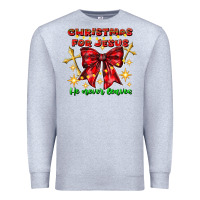 Heather Grey festive christmas message with crosses Premium Sweatshirt - CowhideDigitalArt