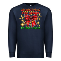 Navy festive christmas message with crosses Premium Sweatshirt - CowhideDigitalArt