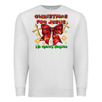Oatmeal Heather festive christmas message with crosses Premium Sweatshirt - CowhideDigitalArt