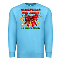 Ocean Blue festive christmas message with crosses Premium Sweatshirt - CowhideDigitalArt