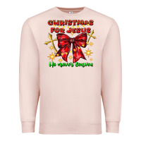 Pale Pink festive christmas message with crosses Premium Sweatshirt - CowhideDigitalArt
