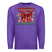Purple festive christmas message with crosses Premium Sweatshirt - CowhideDigitalArt