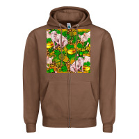 Chestnut St patricks  day pig with candy and pot of gold  seamless pattern Zipper Hoodie - FaDigitalArtStudio
