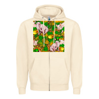 Sandshell St patricks  day pig with candy and pot of gold  seamless pattern Zipper Hoodie - FaDigitalArtStudio
