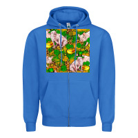 True Royal St patricks  day pig with candy and pot of gold  seamless pattern Zipper Hoodie - FaDigitalArtStudio