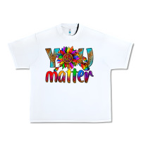 White LGBTQ+ you matter with leopard Urban Heavy Tee - NancyCooperArtShop