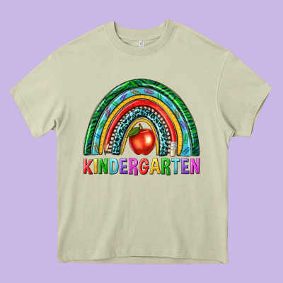 Rainbow Kindergarten Heavy Core Tee Designed By Nancycooperartshop