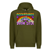 Army Green Lgbtq Acceptance Will Calm Your Soul Premium Hoodie - BundleAndBundleShop