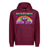 Burgundy Lgbtq Acceptance Will Calm Your Soul Premium Hoodie - BundleAndBundleShop