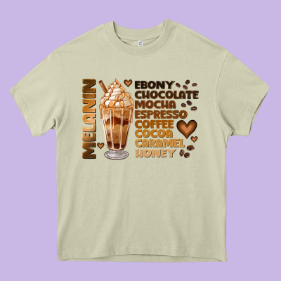Melanin Coffee Heavy Core Tee Designed By Jahusdesignshop