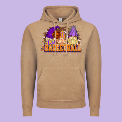 Basketball Gnomes Vintage Hoodie Designed By Nancycooperartshop