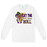 White Let the good times roll with gnome Long Sleeve Tee - HowdyJamesFarm