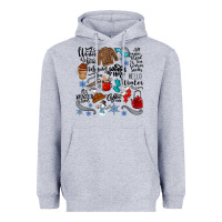 Heather Grey winter festive essentials Heavyweight Hoodie - CowhideDigitalArt