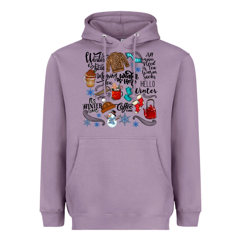 Winter Festive Essentials Heavyweight Hoodie by CowhideDigitalArt | Teevron