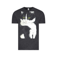 Vintage Black tuxedo cat t  shirt tuxedo cat t  shirt Vintage Tee - longCreatives