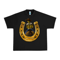 Black horseshoe and cowgirl Urban Heavy Tee - JahusDesignShop