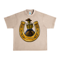 French Oak horseshoe and cowgirl Urban Heavy Tee - JahusDesignShop