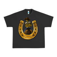 Pigment Black horseshoe and cowgirl Urban Heavy Tee - JahusDesignShop