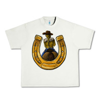 Pistachio horseshoe and cowgirl Urban Heavy Tee - JahusDesignShop