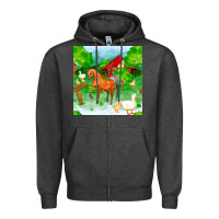 Charcoal Heather farm life seamless pattern Zipper Hoodie - FaDigitalArtStudio