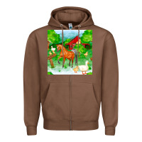 Chestnut farm life seamless pattern Zipper Hoodie - FaDigitalArtStudio