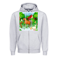 Heather Grey farm life seamless pattern Zipper Hoodie - FaDigitalArtStudio