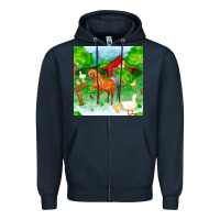 Navy farm life seamless pattern Zipper Hoodie - FaDigitalArtStudio